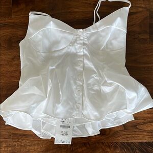 White Satin Bustier Top